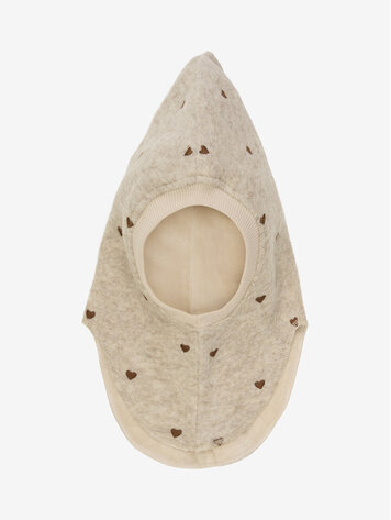 Huttelihut Balaclava All Over Embroidery Wool - Sand Melange