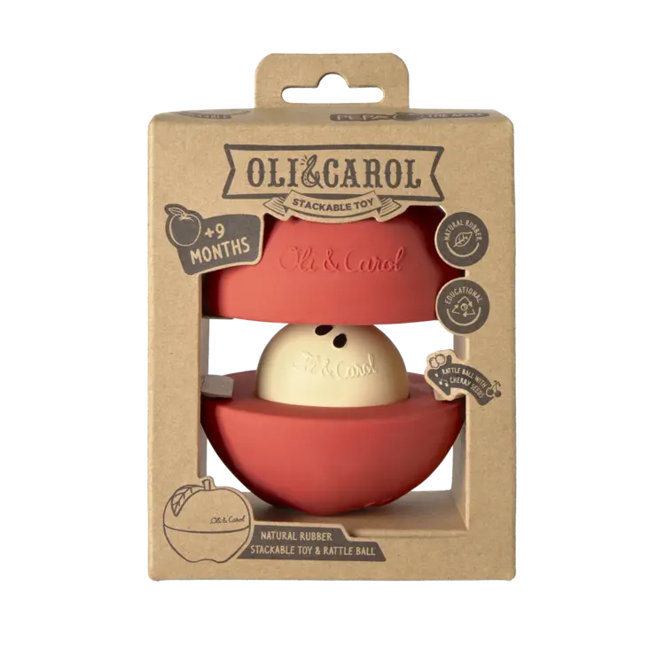 Oli & Carol Apple Stackable Toy & Rattle Ball