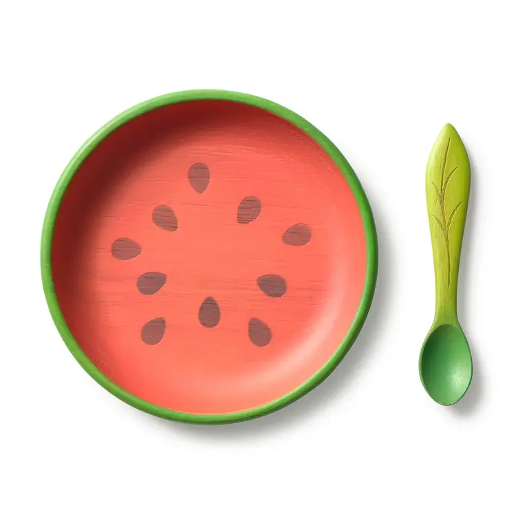 Oli & Carol Wally The Watermelon Plate & Spoon Set