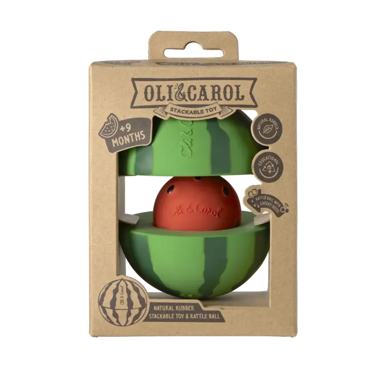 Oli & Carol Watermelon Stackable Toy & Rattle Ball