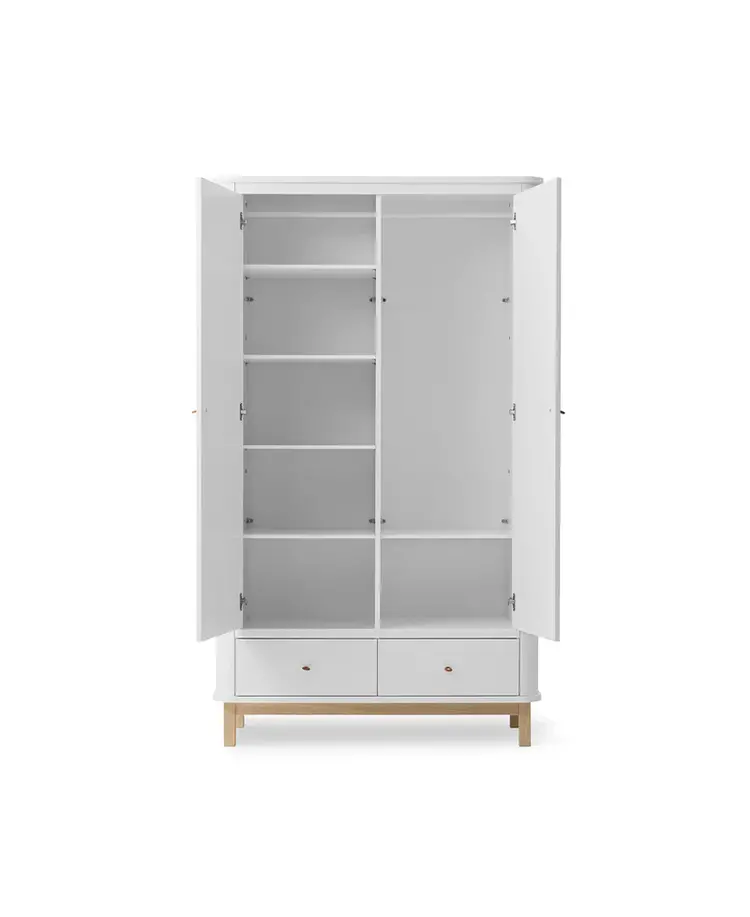 Oliver Furniture Wood Wardrobe 2 Doors - White/Oak