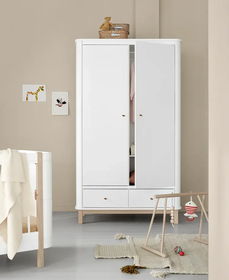 Oliver Furniture Wood Wardrobe 2 Doors - White/Oak
