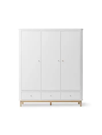 Oliver Furniture Wood Wardrobe 3 Doors - White/Oak