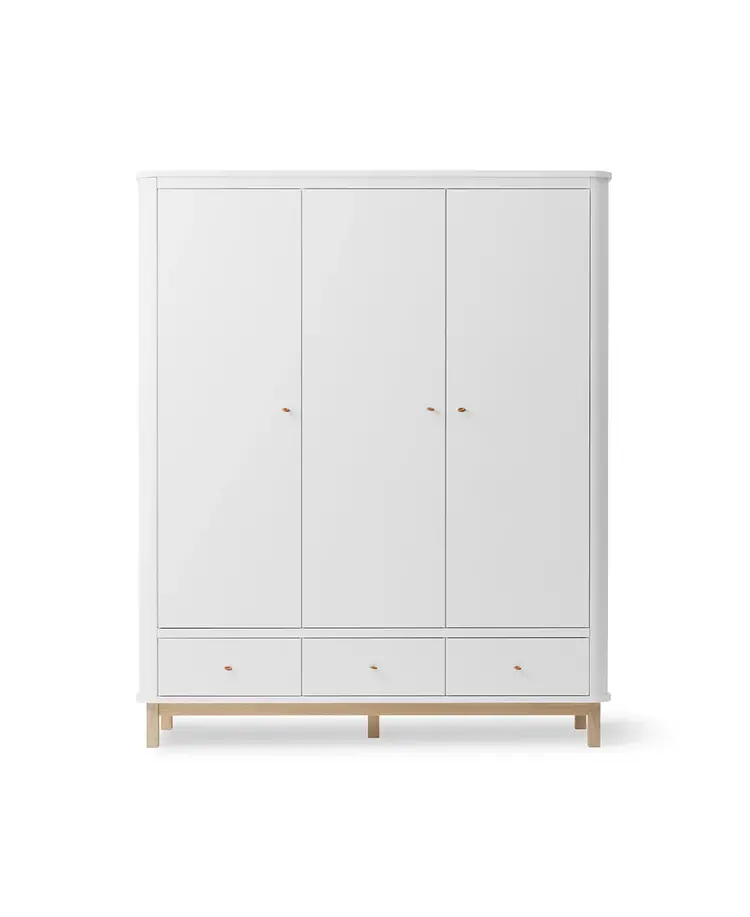 Oliver Furniture Wood Wardrobe 3 Doors - White/Oak