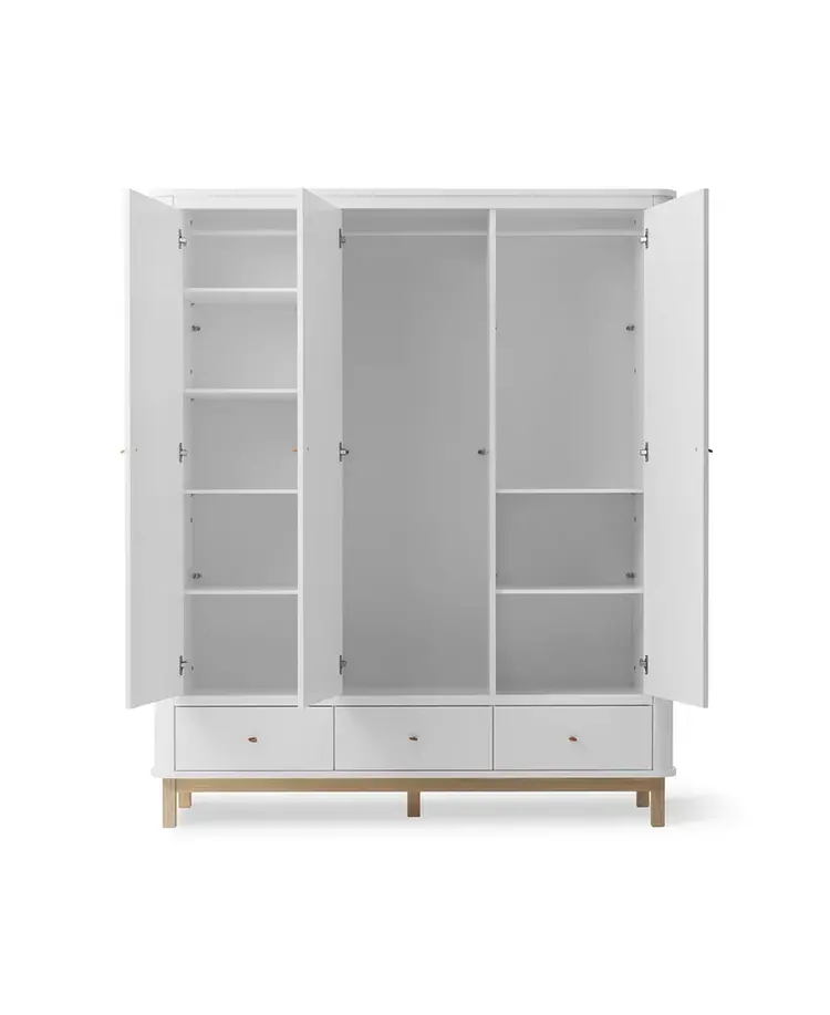 Oliver Furniture Wood Wardrobe 3 Doors - White/Oak