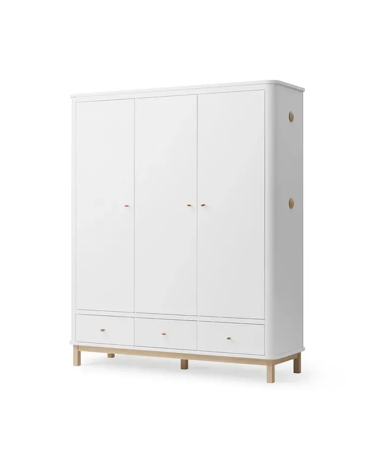 Oliver Furniture Wood Wardrobe 3 Doors - White/Oak