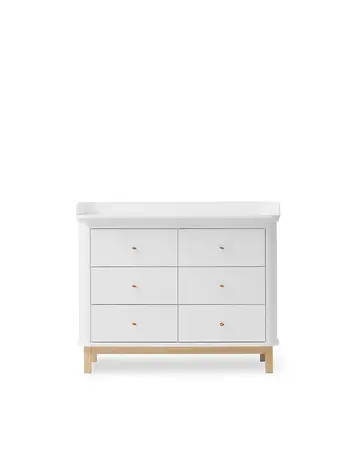 Oliver Furniture Wood Nursery Dresser 6 Drawers w. Top Large - White/Oak
