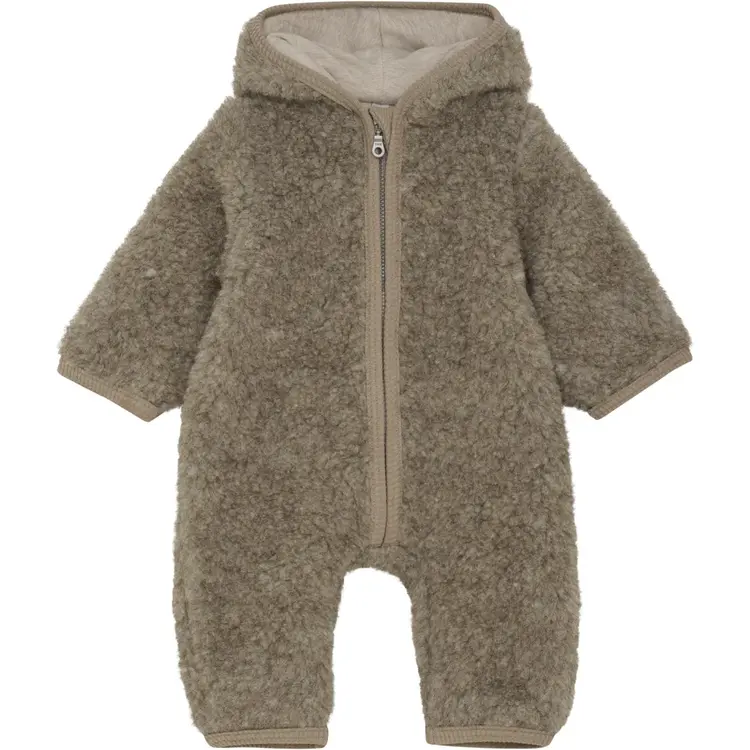 Huttelihut Pram Suit Wool Teddy w. Lin. - Camel Melange