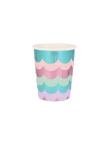 Meri Meri Mermaid Scalloped Fringe Cups - 8pack