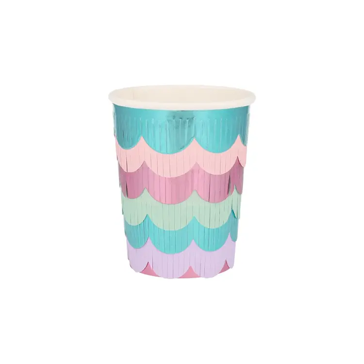 Meri Meri Mermaid Scalloped Fringe Cups - 8pack