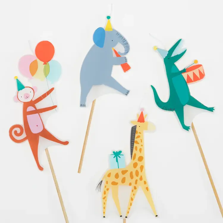 Meri Meri Animal Parade Kaarsjes - 4pack