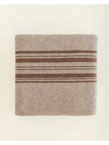 Hvid Dekentje Gilbert - Sand/Walnut