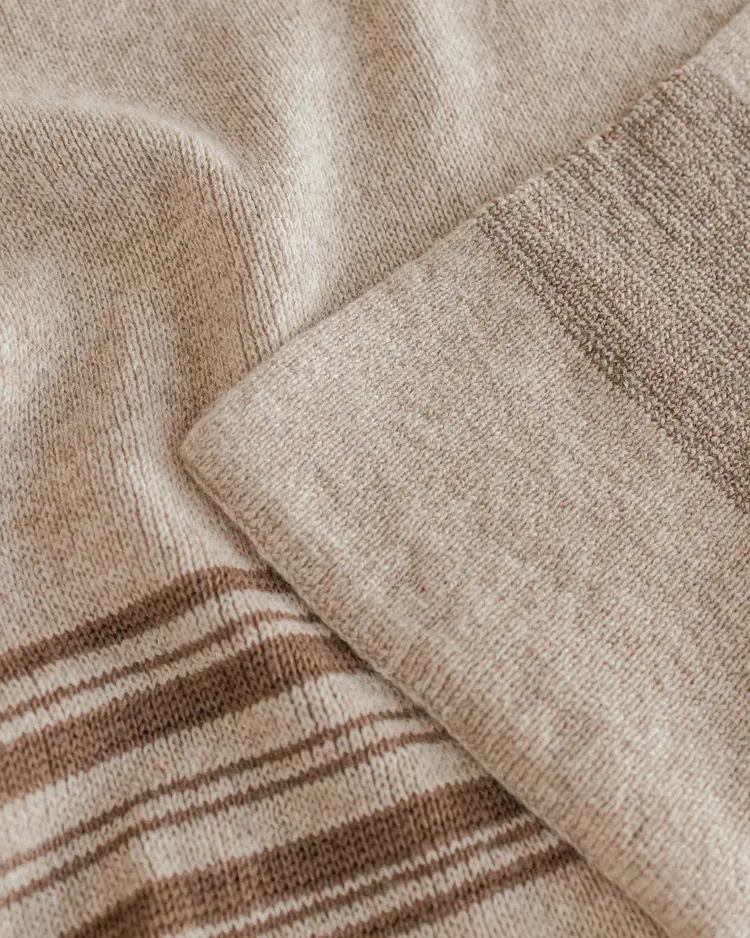 Hvid Blanket Gilbert - Sand/Walnut