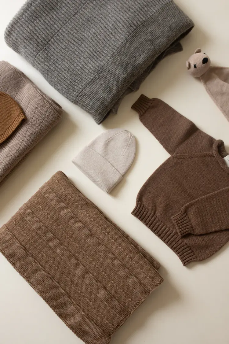 Hvid Dekentje Holly - Walnut