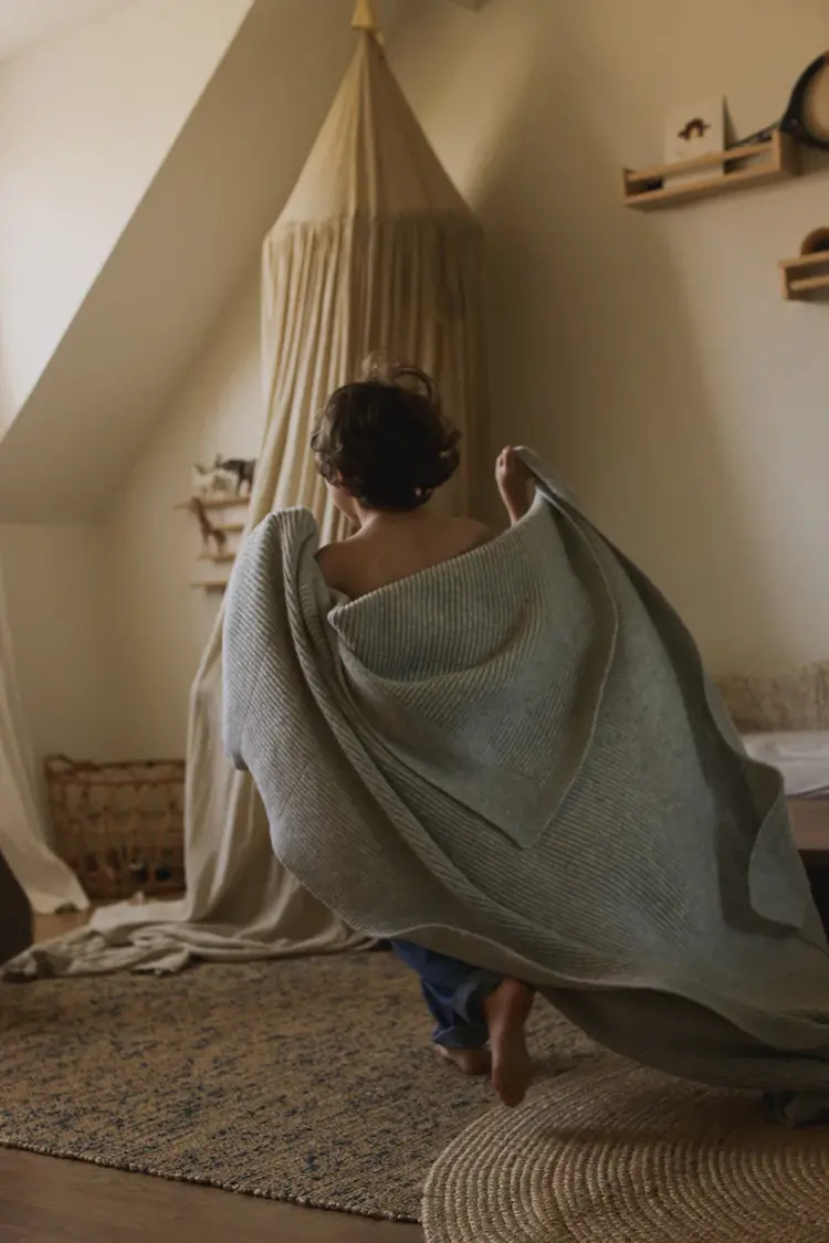 Hvid Blanket Gaston - Soft Grey