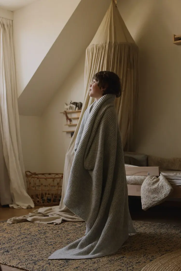 Hvid Dekentje Gaston - Soft Grey