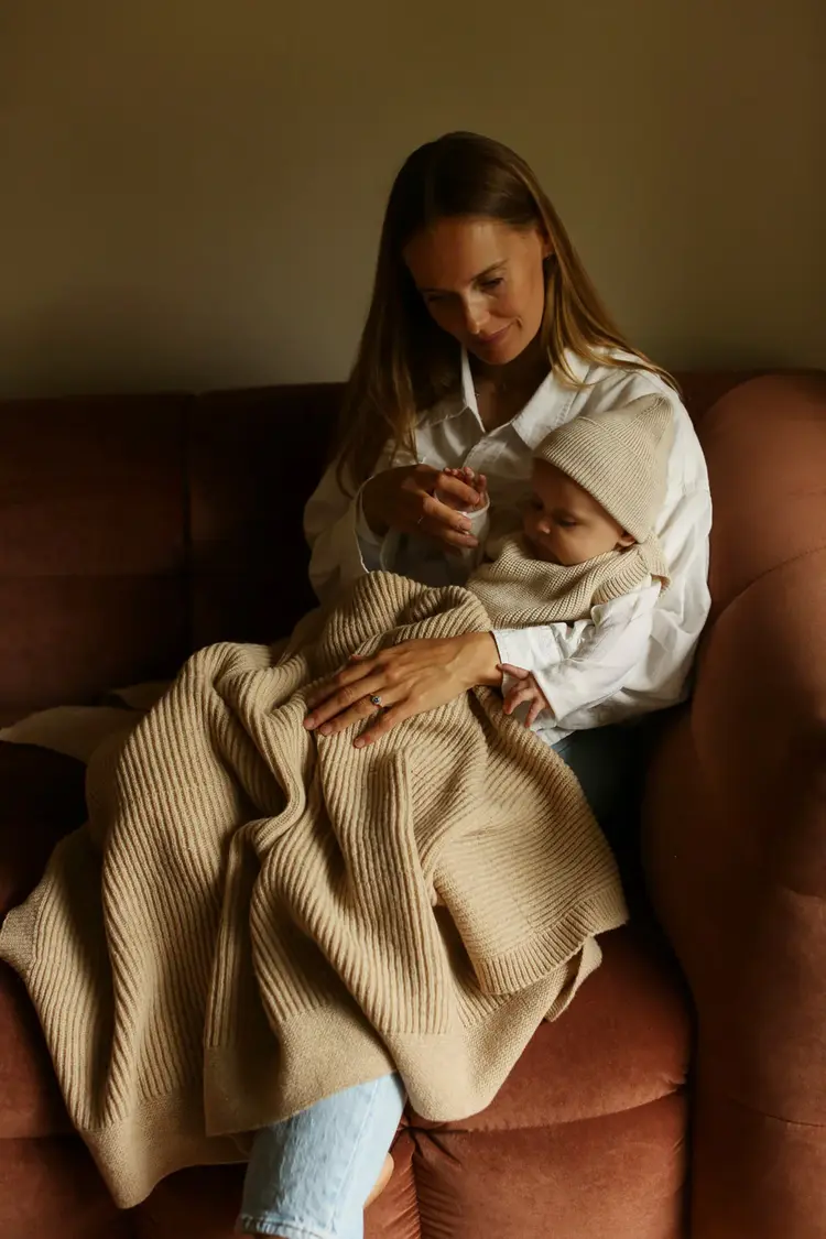 Hvid Blanket Gaston - Beige