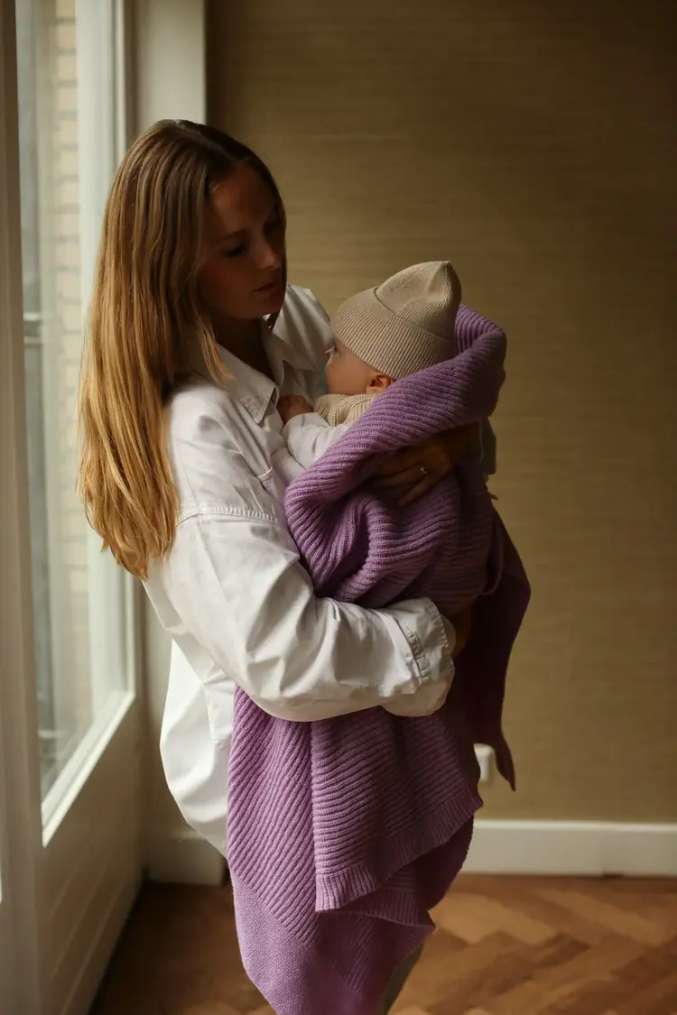 Hvid Blanket Gaston - Lavender