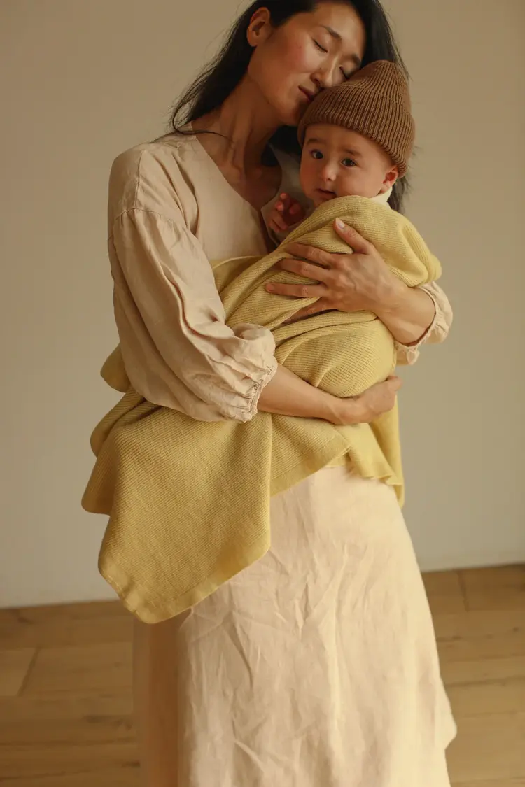 Hvid Blanket Felix - Light Yellow