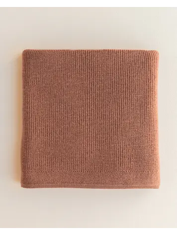 Hvid Blanket Felix - Terracotta