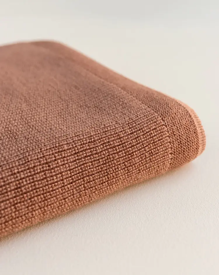 Hvid Blanket Felix - Terracotta
