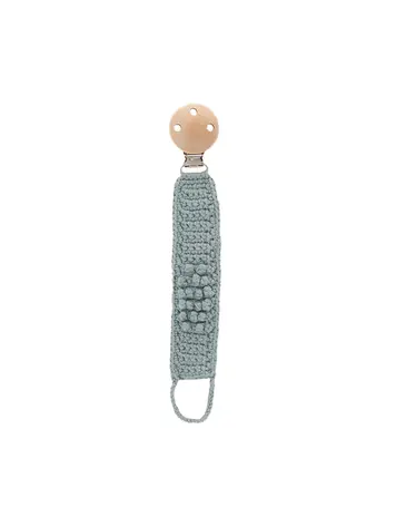 Patti Oslo Pacifier Clip - Steel/Baby Blue