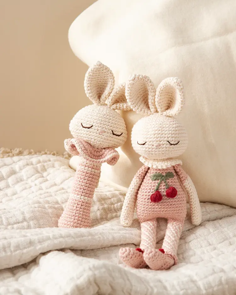 Patti Oslo Bunny Rattle - Cream Pink