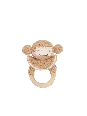 Patti Oslo Marius The Monkey Teething Ring - Beige