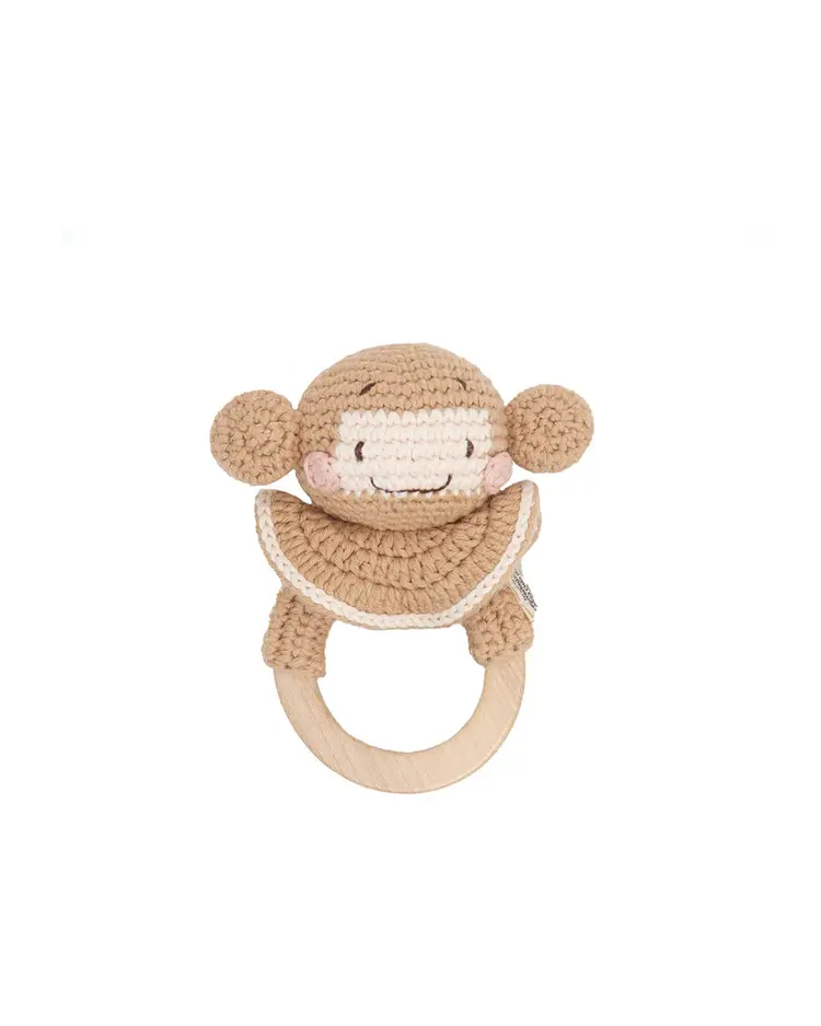 Patti Oslo Marius The Monkey Teething Ring - Beige