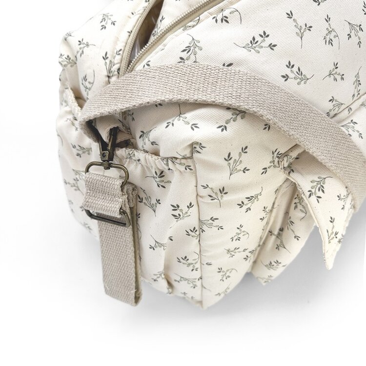 Babyshower Camila Stroller Bag Canvas - Olive Bloom