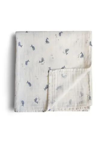 Mushie Muslin Doek - Whales