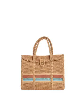 Olli Ella Raffia Taking Care of Biz Bag - Desert