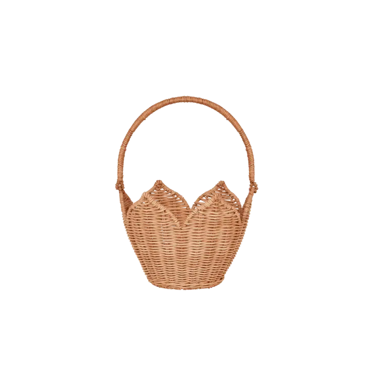 Olli Ella Rattan Poinsettia Carry Basket