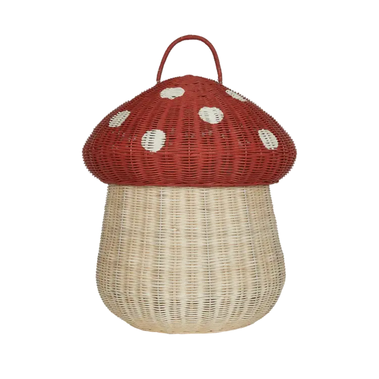 Olli Ella Mushroom Storage Basket - Red