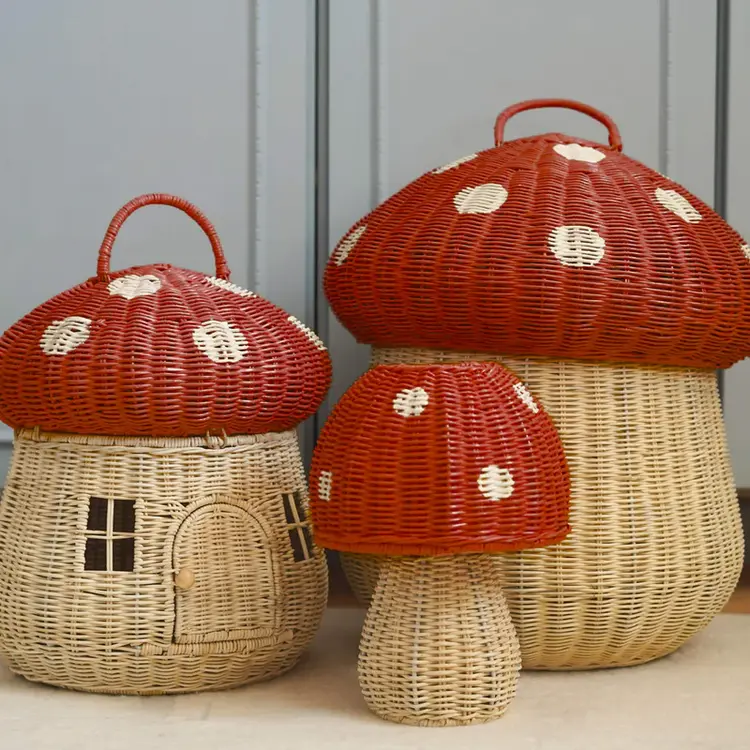 Olli Ella Mushroom Storage Basket - Red
