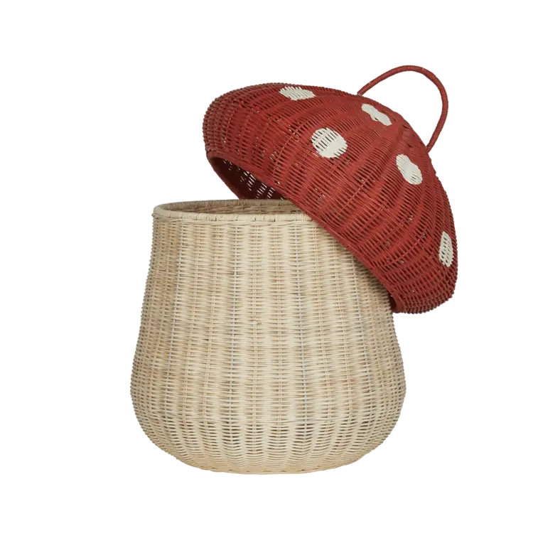 Olli Ella Mushroom Storage Basket - Red