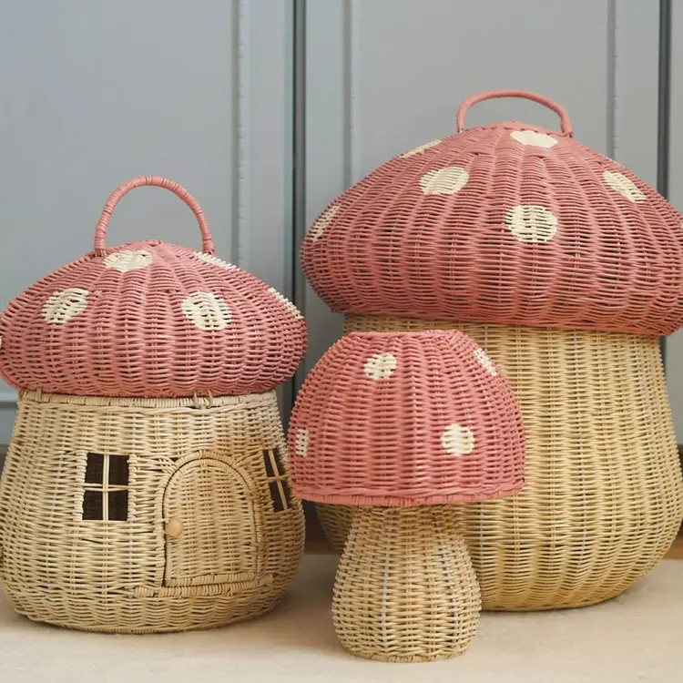 Olli Ella Mushroom Storage Basket - Musk