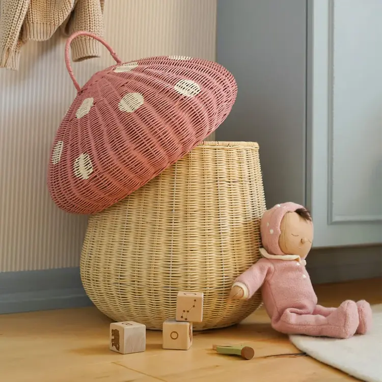 Olli Ella Mushroom Storage Basket - Musk