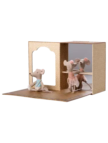 Maileg Ballet Mice In Dance Studio, Little Sister And Brother