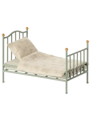 Maileg Vintage Single Bed, Mouse  - Mint