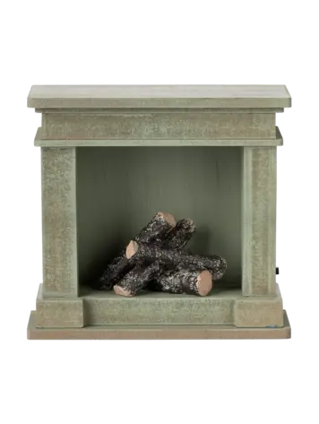 Maileg Fireplace, Miniature - Dusty Green