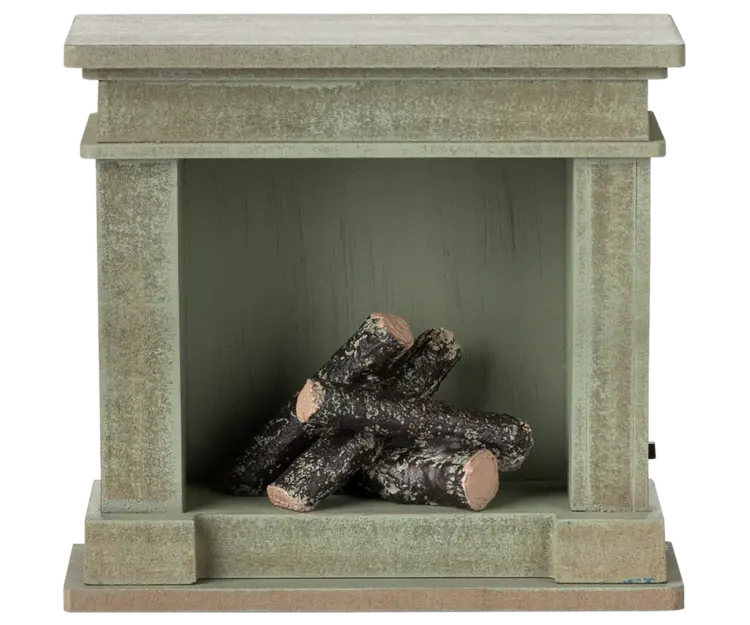 Maileg Fireplace, Miniature - Dusty Green