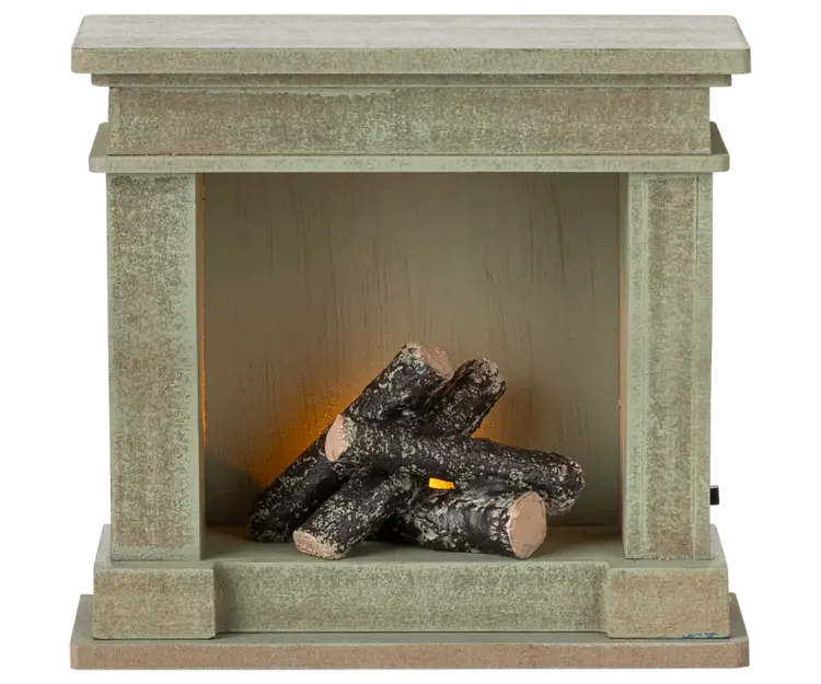 Maileg Fireplace, Miniature - Dusty Green