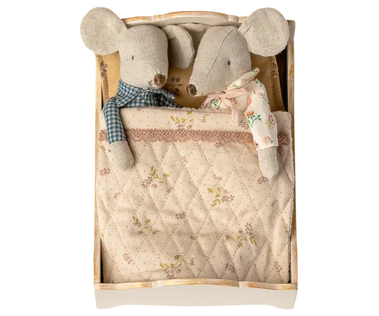 Maileg Bed, Mouse - Off white