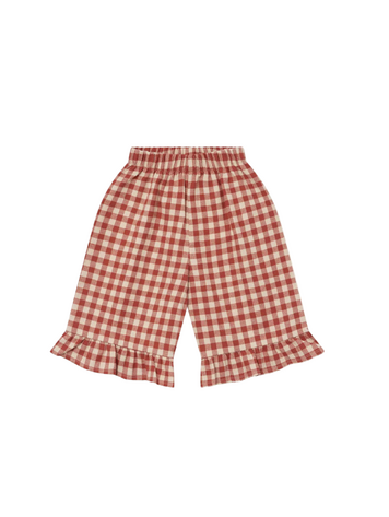 Organic Zoo Paprika Gingham Frill Culottes