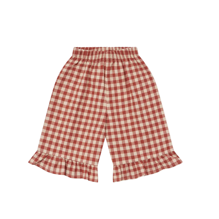 Organic Zoo Paprika Gingham Frill Culottes