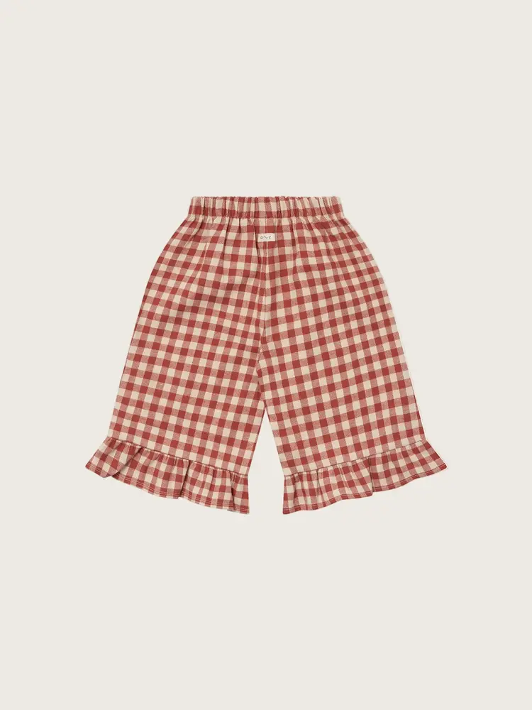 Organic Zoo Paprika Gingham Frill Culottes