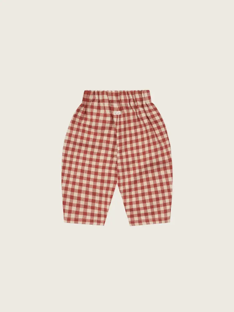 Organic Zoo Paprika Gingham Carrot Pants