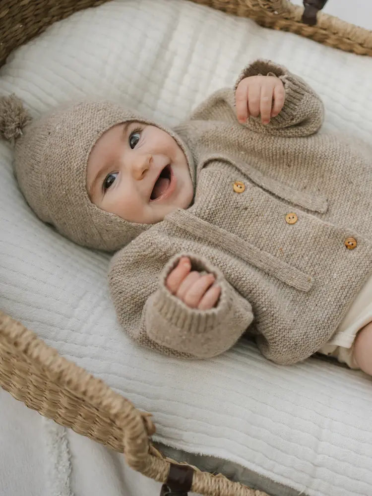 Organic Zoo Oatmeal Wool Cardigan