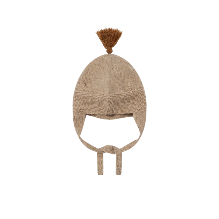 Organic Zoo Oatmeal Contrast Tassel Hat